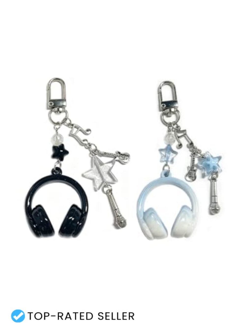 Y2K Music Headphone Keychain - Grunge Charm for Bag - Guitar Accessory